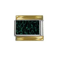 Green Pattern Background Abstract Gold Trim Italian Charm (9mm) by Hannah976