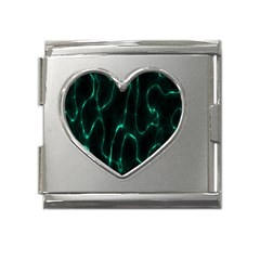 Green Pattern Background Abstract Mega Link Heart Italian Charm (18mm) by Hannah976