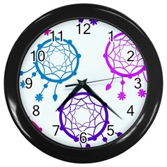 Dreamcatcher Dream Catcher Pattern Wall Clock (black) by Hannah976