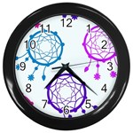 Dreamcatcher Dream Catcher Pattern Wall Clock (Black) Front