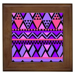 Seamless Purple Pink Pattern Framed Tile by Hannah976