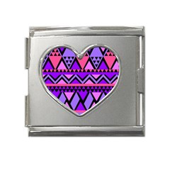 Seamless Purple Pink Pattern Mega Link Heart Italian Charm (18mm) by Hannah976