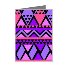 Seamless Purple Pink Pattern Mini Greeting Card by Hannah976