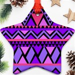 Seamless Purple Pink Pattern Star Ornament (Two Sides) Front