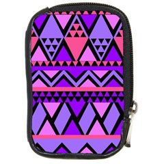 Seamless Purple Pink Pattern Compact Camera Leather Case by Hannah976