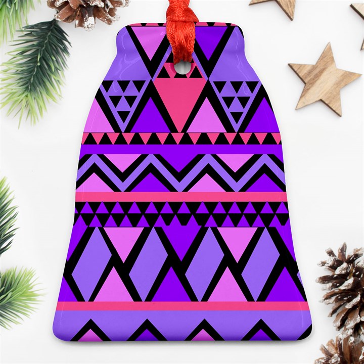 Seamless Purple Pink Pattern Bell Ornament (Two Sides)