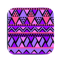 Seamless Purple Pink Pattern Square Metal Box (black) by Hannah976