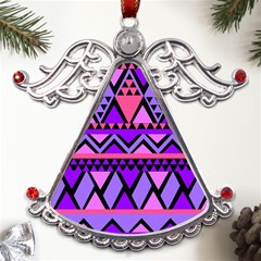 Seamless Purple Pink Pattern Metal Angel With Crystal Ornament by Hannah976