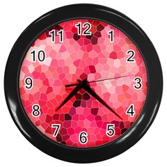 Mosaic Structure Pattern Background Wall Clock (black) by Hannah976