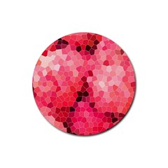 Mosaic Structure Pattern Background Rubber Round Coaster (4 Pack) by Hannah976