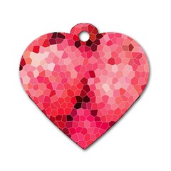 Mosaic Structure Pattern Background Dog Tag Heart (two Sides) by Hannah976