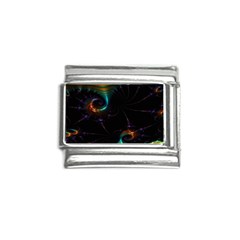 Fractal Transfer Metallic Black Italian Charm (9mm)