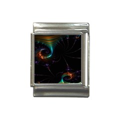 Fractal Transfer Metallic Black Italian Charm (13mm) by Hannah976