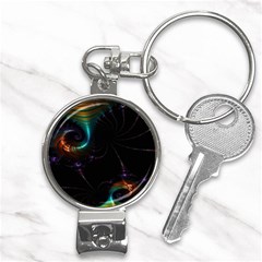 Fractal Transfer Metallic Black Nail Clippers Key Chain by Hannah976