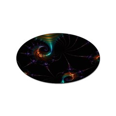 Fractal Transfer Metallic Black Sticker (oval) by Hannah976