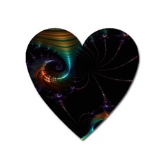 Fractal Transfer Metallic Black Heart Magnet by Hannah976