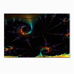 Fractal Transfer Metallic Black Postcards 5  X 7  (pkg Of 10) by Hannah976