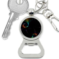 Fractal Transfer Metallic Black Bottle Opener Key Chain by Hannah976