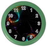 Fractal Transfer Metallic Black Color Wall Clock Front