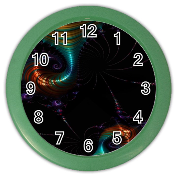 Fractal Transfer Metallic Black Color Wall Clock