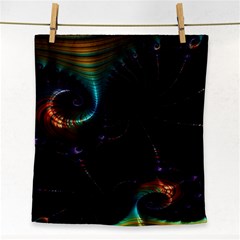 Fractal Transfer Metallic Black Face Towel by Hannah976