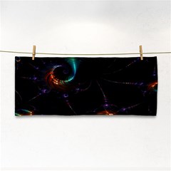 Fractal Transfer Metallic Black Hand Towel by Hannah976