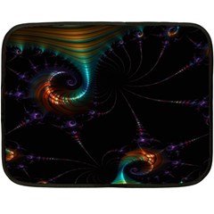 Fractal Transfer Metallic Black Two Sides Fleece Blanket (mini) by Hannah976