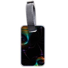 Fractal Transfer Metallic Black Luggage Tag (two Sides) by Hannah976