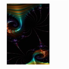 Fractal Transfer Metallic Black Large Garden Flag (two Sides) by Hannah976