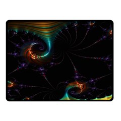 Fractal Transfer Metallic Black Two Sides Fleece Blanket (small) by Hannah976