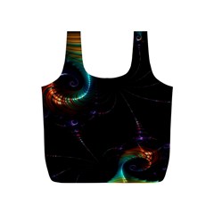 Fractal Transfer Metallic Black Full Print Recycle Bag (s) by Hannah976