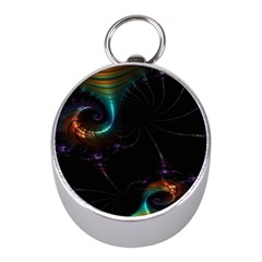 Fractal Transfer Metallic Black Mini Silver Compasses by Hannah976