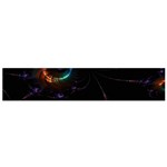 Fractal Transfer Metallic Black Small Premium Plush Fleece Scarf Front