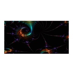 Fractal Transfer Metallic Black Satin Wrap 35  X 70  by Hannah976