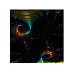 Fractal Transfer Metallic Black Square Satin Scarf (30  X 30 ) by Hannah976