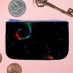 Fractal Transfer Metallic Black Large Coin Purse by Hannah976