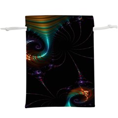 Fractal Transfer Metallic Black Lightweight Drawstring Pouch (xl) by Hannah976