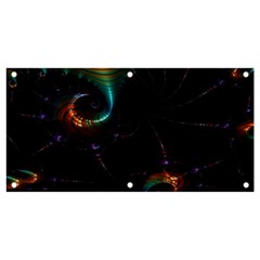 Fractal Transfer Metallic Black Banner And Sign 4  X 2  by Hannah976