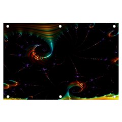 Fractal Transfer Metallic Black Banner And Sign 6  X 4  by Hannah976