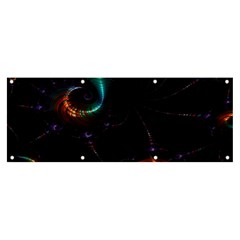 Fractal Transfer Metallic Black Banner And Sign 8  X 3  by Hannah976