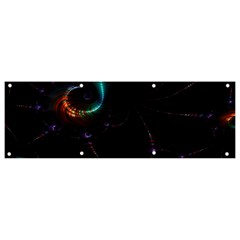 Fractal Transfer Metallic Black Banner And Sign 9  X 3  by Hannah976