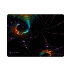 Fractal Transfer Metallic Black Premium Plush Fleece Blanket (mini) by Hannah976