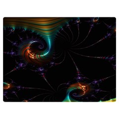 Fractal Transfer Metallic Black Premium Plush Fleece Blanket (extra Small) by Hannah976