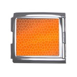 Orange Mosaic Structure Background Mega Link Italian Charm (18mm) Front