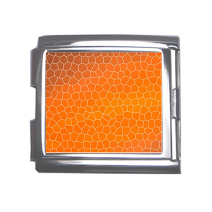 Orange Mosaic Structure Background Mega Link Italian Charm (18mm)