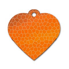 Orange Mosaic Structure Background Dog Tag Heart (two Sides) by Hannah976