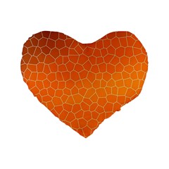 Orange Mosaic Structure Background Standard 16  Premium Heart Shape Cushions by Hannah976