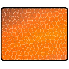 Orange Mosaic Structure Background Two Sides Fleece Blanket (medium) by Hannah976