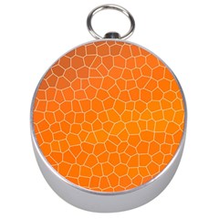 Orange Mosaic Structure Background Silver Compasses by Hannah976