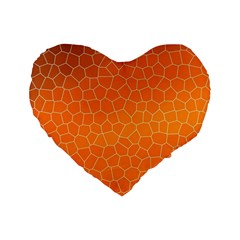 Orange Mosaic Structure Background Standard 16  Premium Flano Heart Shape Cushions by Hannah976